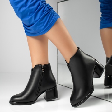 Botine dama cu toc negre MOD12644, 2, modlet.ro