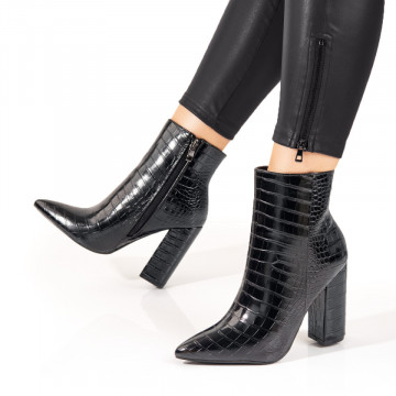 Botine dama negre cu fermoar MOD10520, 1, modlet.ro