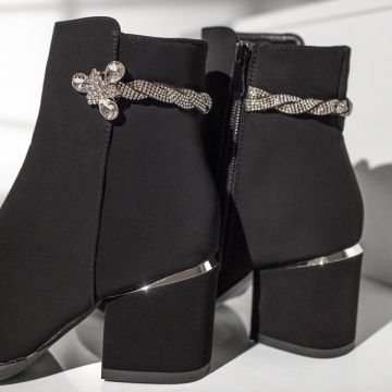 Botine dama negre cu toc gros MOD12904, 4, modlet.ro