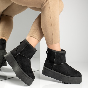 Cizme dama cu talpa groasa si print tip UG negru suede MOD12835, 3, modlet.ro