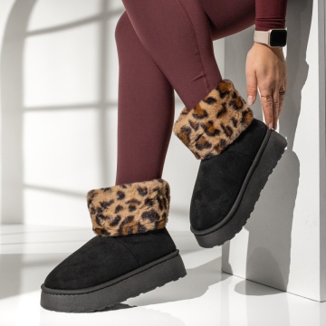 Cizme dama cu talpa groasa tip oog negru suede MOD14111, 2, modlet.ro