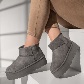 Cizme dama cu talpa groasa tip UG gri suede MOD12783, 2, modlet.ro