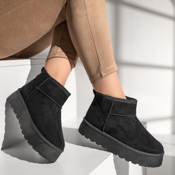 Cizme dama cu talpa groasa tip UG negru suede MOD12790, 4, modlet.ro