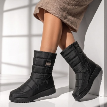 Cizme dama din fas cu fermoar negre DORA54, 2, modlet.ro