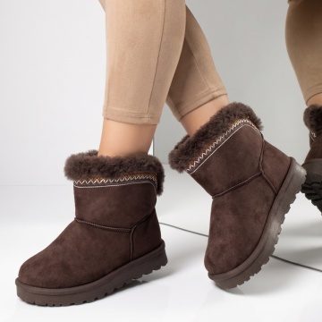 Cizme de iarna, Cizme dama tip oog maro suede LILI48, modlet.ro