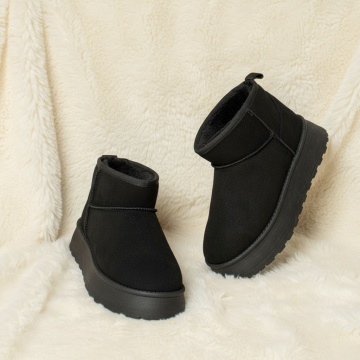 Cizme dama, Cizme scurte dama tip oog negre suede MOD12590, modlet.ro