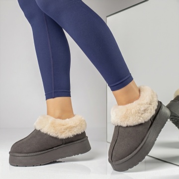 Cizme scurte dama tip UG gri suede EMA45, 2, modlet.ro