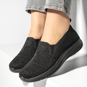 Espadarile sport dama cu pietre aplicate negre ZEF13178, 1, zeforia.ro