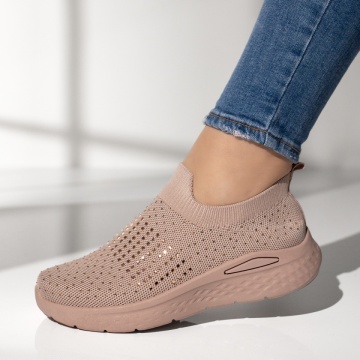 Espadrile sport dama, Espadrile dama cu strasuri roz MOD14209, modlet.ro