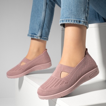 Espadrile dama cu talpa joasa din material textil roz MOD13062, 3, modlet.ro