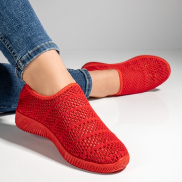 Espadrile sport dama cu perforatii rosii MOD13061, 3, modlet.ro
