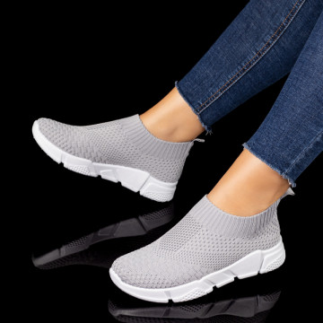 Espadrile sport dama cu talpa groasa gri MOD10146, 3, modlet.ro