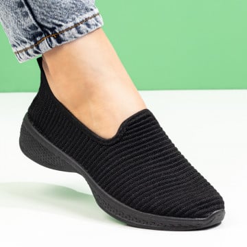 Espadrile sport dama din material textil negre ZEF05095, 4, zeforia.ro