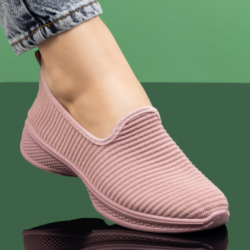 Espadrile sport dama din material textil roz MOD05095, 3, modlet.ro