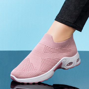 Espadrile sport dama roz cu talpa groasa MOD08251, 4, modlet.ro