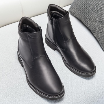 Ghete barbati negre din Piele naturala cu fermoar MOD02916, 3, modlet.ro