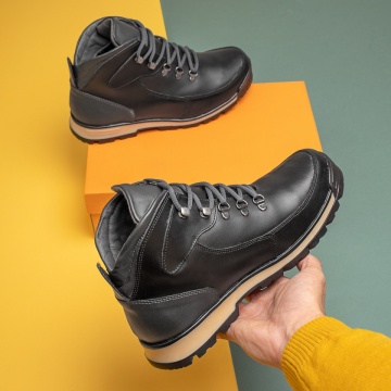 Ghete barbati negre din Piele naturala MOD10363, 2, modlet.ro