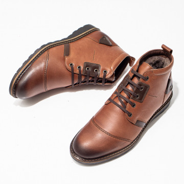 Ghete casual barbati cu siret maro din Piele naturala MOD10568, 2, modlet.ro
