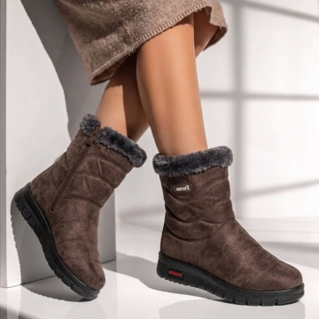 Ghete dama cu fermoar maro suede MARA43, 3, modlet.ro