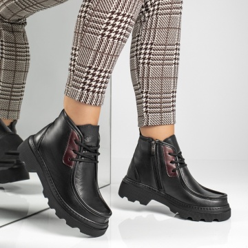 Ghete dama cu fermoar negre din Piele naturala MOD12578, 3, modlet.ro