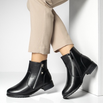 Ghete dama cu fermoar negre MOD06651