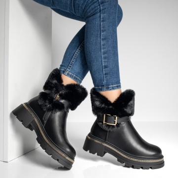 Ghete dama cu fermoar negre MOD12777, 4, modlet.ro