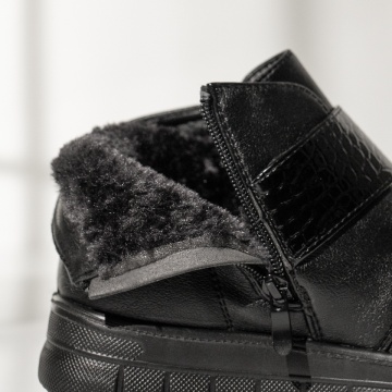 Ghete dama cu fermoar si scai negre MOD14098, 2, modlet.ro