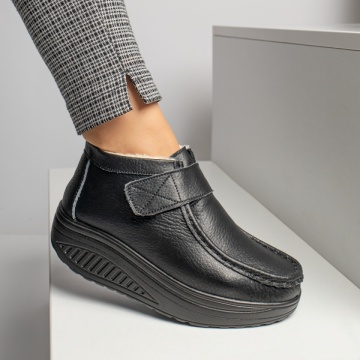Ghete dama cu platforma negre din Piele naturala MOD06370, 3, modlet.ro