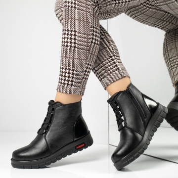 Ghete dama cu siret si fermoar negre MOD10268, 3, modlet.ro