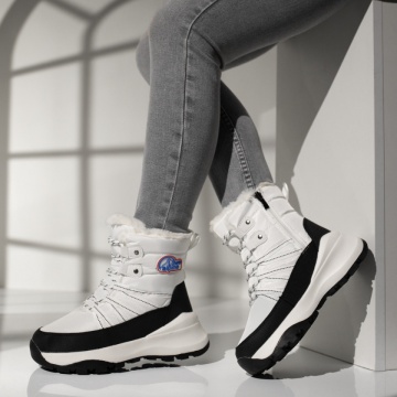 Ghete dama cu talpa groasa albe MOD14082, 2, modlet.ro