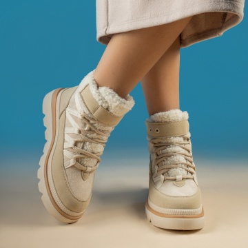 Ghete dama cu talpa groasa bej MOD14065