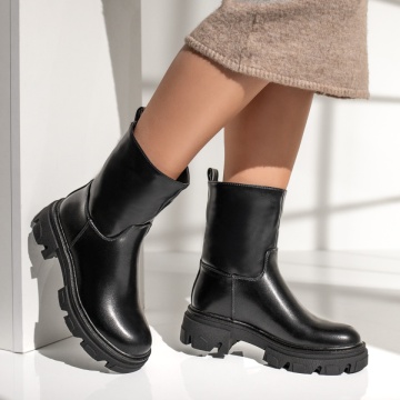 Ghete dama cu talpa groasa negre MOD02179, 4, modlet.ro