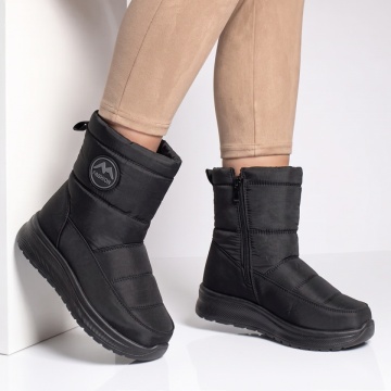 Ghete dama din fas cu talpa groasa negre GINA39, 2, modlet.ro