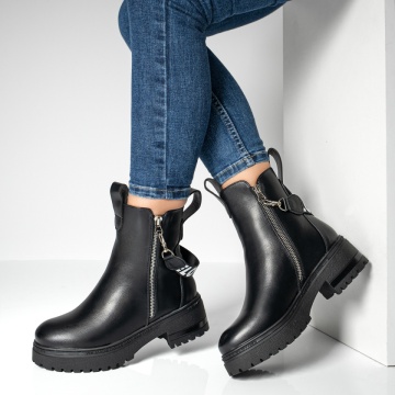 Ghete dama negre cu fermoar MOD07795, 4, modlet.ro