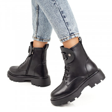 Ghete dama negre cu siret si fermoar MOD07024, 4, modlet.ro