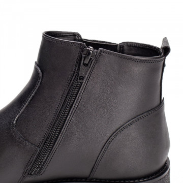 Ghete din Piele naturala barbati negre cu fermoar MOD02510, 4, modlet.ro