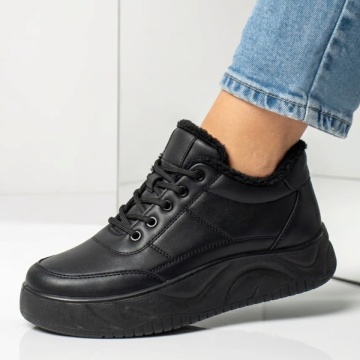 Ghete sport dama cu talpa groasa negre DORA84