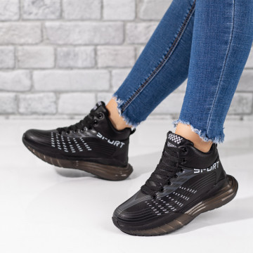 Ghete sport negre cu alb unisex MOD06748, 3, modlet.ro