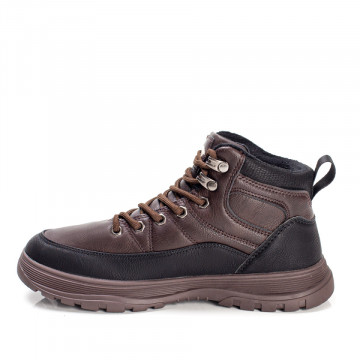Ghete unisex negru cu maro inchis sport cu siret MOD07363, 2, modlet.ro