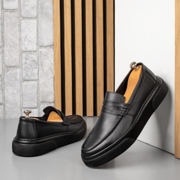 Mocasini barbati cu talpa groasa negri din Piele naturala MOD14057, 4, modlet.ro