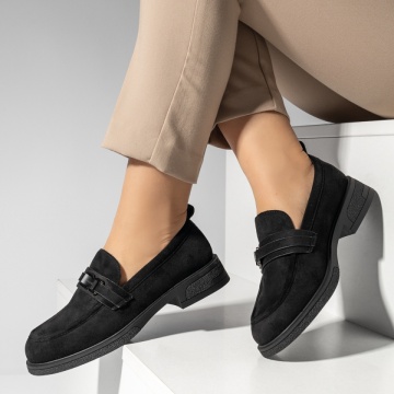 Mocasini dama cu talpa joasa negru suede IRIS16, 2, modlet.ro