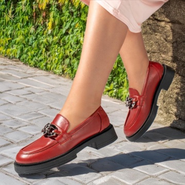 Mocasini dama visinii cu talpa groasa si accesoriu metalic MOD13652, 3, modlet.ro
