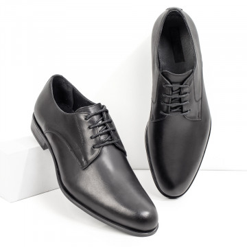 Pantofi barbati eleganti cu siret negri din Piele naturala MOD08767, 1, modlet.ro