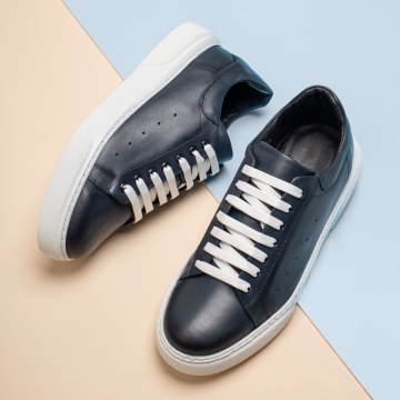 Pantofi casual barbati, albastri din piele naturala NICU1, 4, modlet.ro