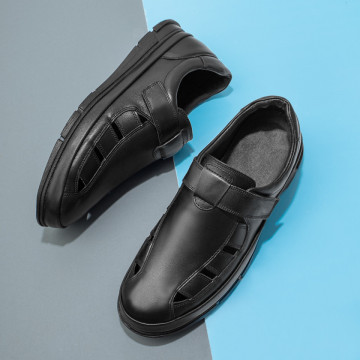 Pantofi casual barbati cu perforatii negri din Piele naturala MOD11461, 1, modlet.ro