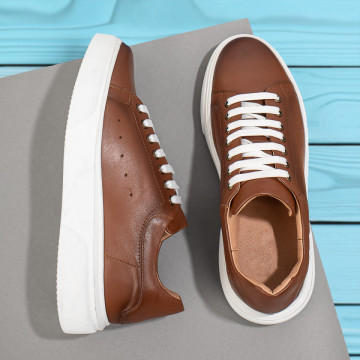 Pantofi casual barbati cu siret maro din Piele naturala MOD11161, 3, modlet.ro