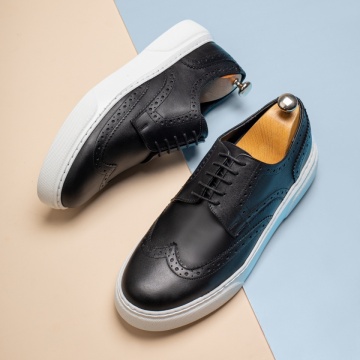 Pantofi casual barbati cu siret negri din Piele naturala MOD13791, 2, modlet.ro