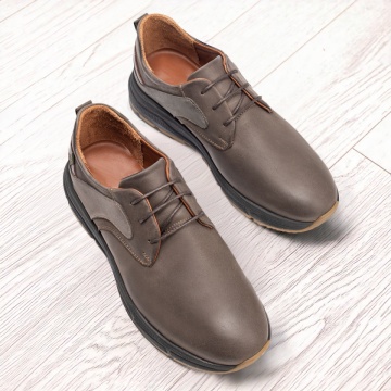 Pantofi casual barbati gri din Piele naturala MOD10646, 3, modlet.ro