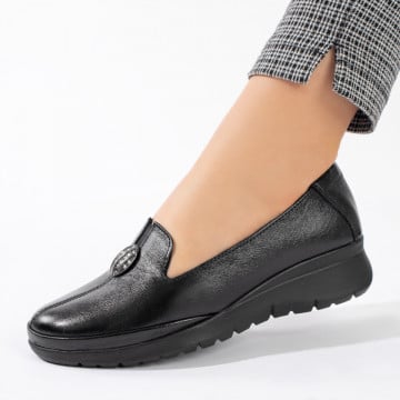 Pantofi casual cu platforma negri din Piele naturala ZEF11234, 1, zeforia.ro