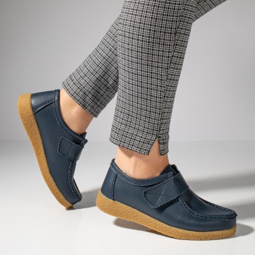 Pantofi casual dama albastri cu scai din Piele naturala MOD03851, 3, modlet.ro
